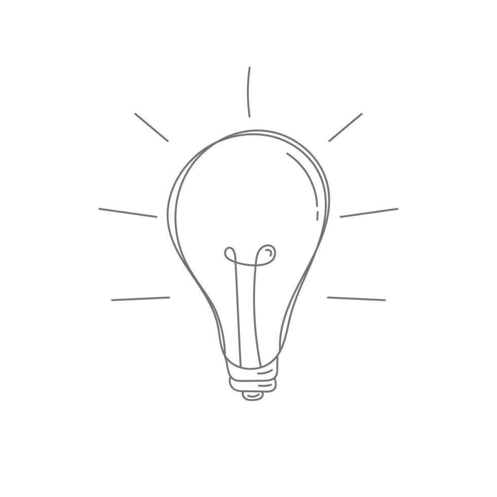 Light Bulb Line Hand Drawn vector