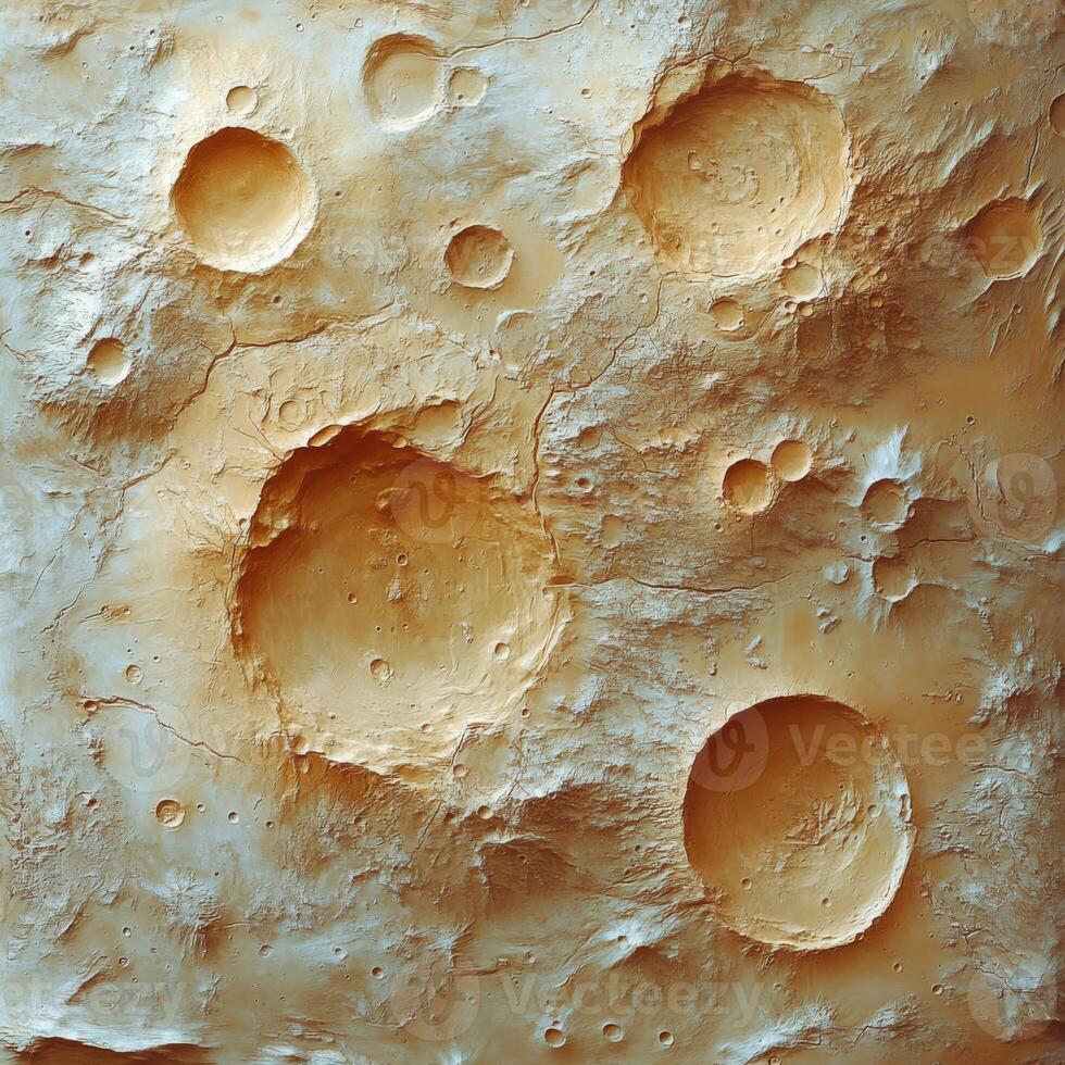 Exploring the Martian surface and its craters on the red planet revealing geological features of Mars photo