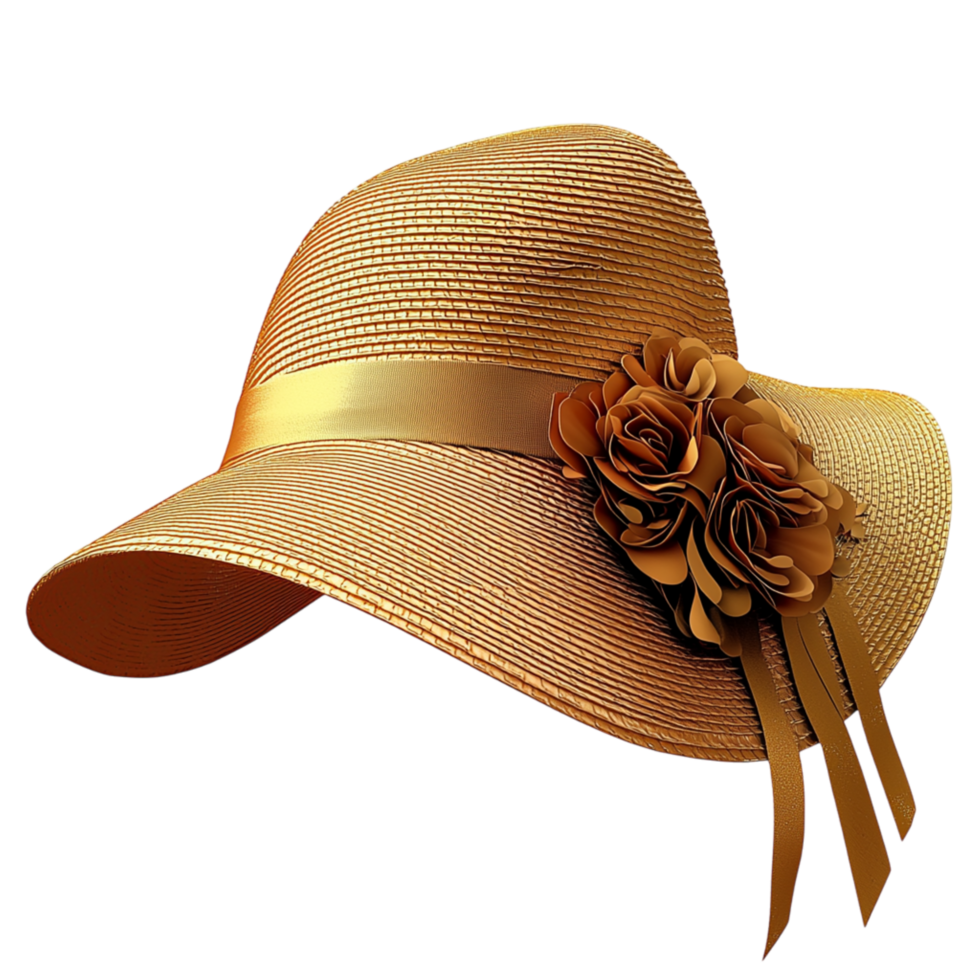 Stylish sun hat a delicate ribbon designed for summer fashion sun protection outdoors. png