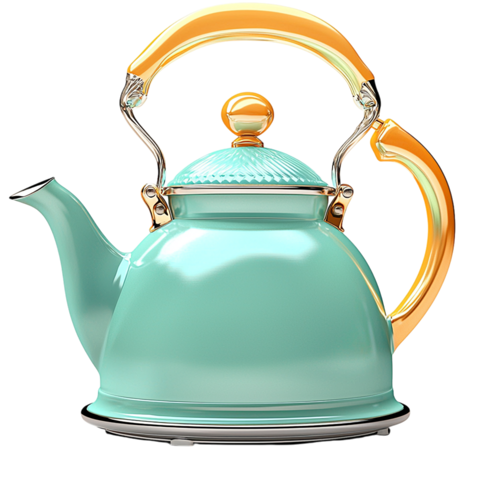 Elegant turquoise teapot golden accents symbolizing sophistication tea culture the of brewing perfection png