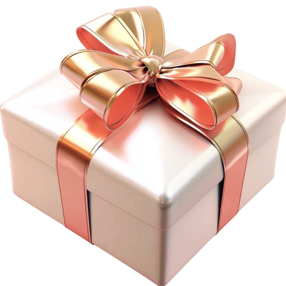 Beautifully wrapped gift box an elegant ribbon presenting a special surprise for someones joyful moment png