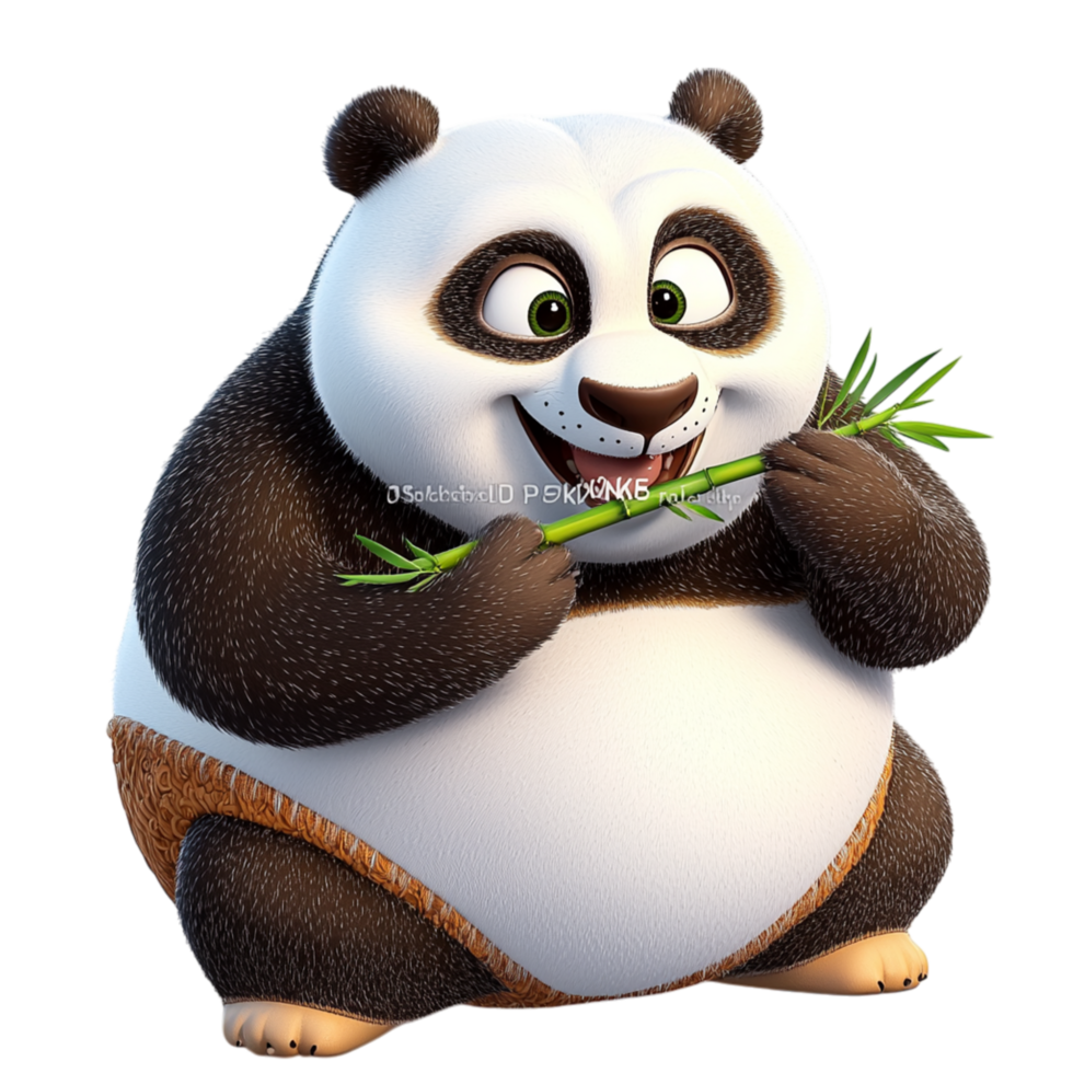 Adorable pa sitting happily a bamboo shoot enjoying a delicious snack in its natural habitat png