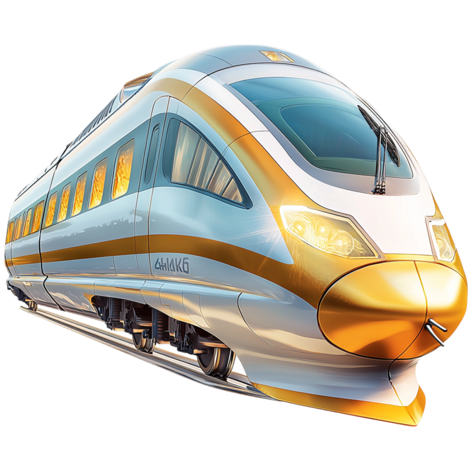 Highspeed modern bullet train a sleek aerodynamic design moving swiftly towards its next travel destination png