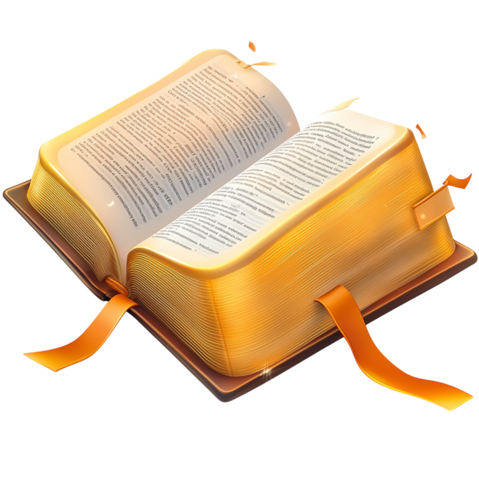 Holy open book glowing golden edges representing faith knowledge guidance spiritual enlightenment for believers png
