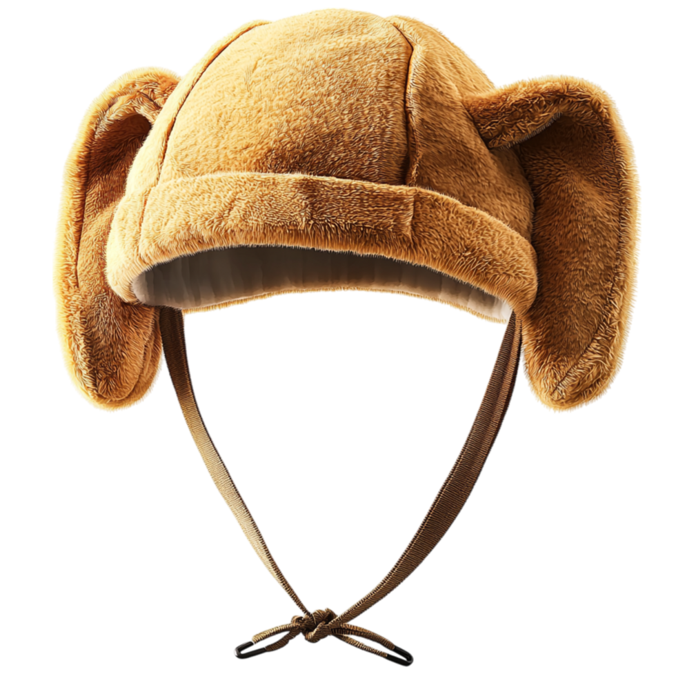 Cozy brown aviator hat earflaps designed for warmth comfort style coldweather protection png