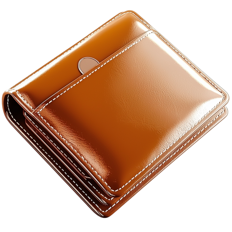 Sleek brown leather wallet a stylish fold design symbolizing sophistication elegance daily essentials png