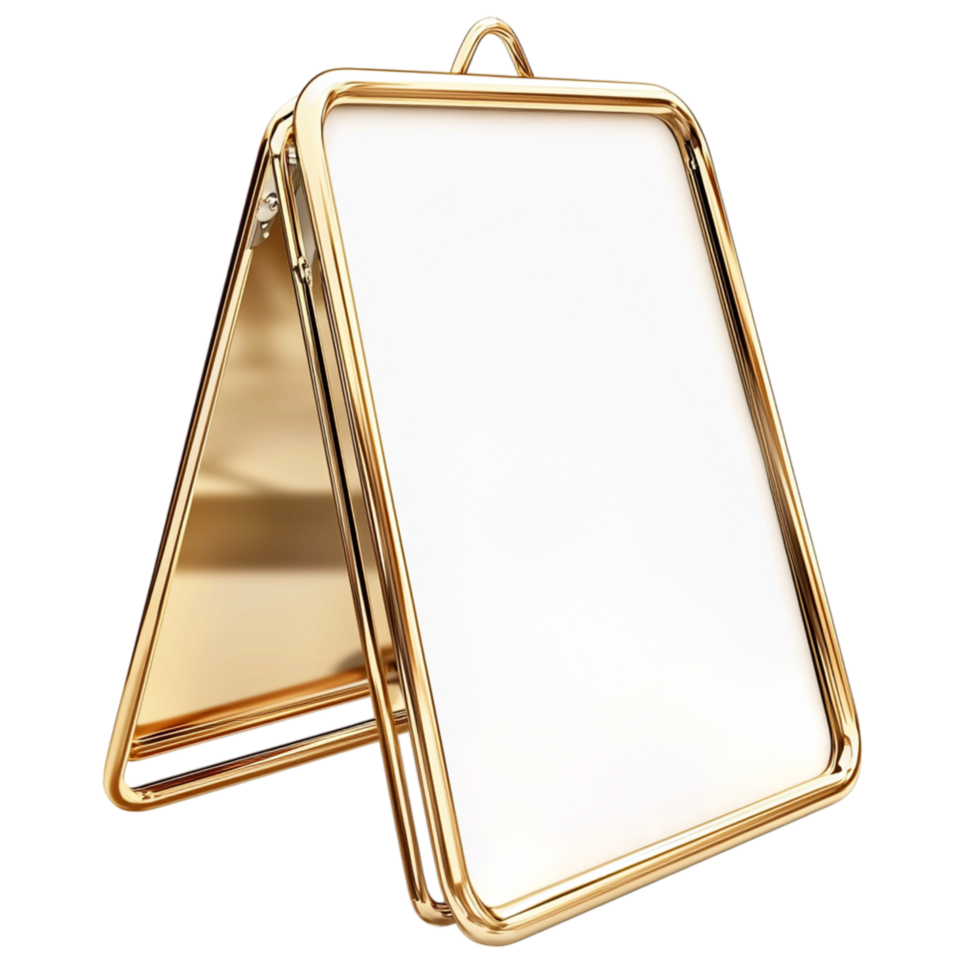 Elegant tabletop mirror a gold frame st png