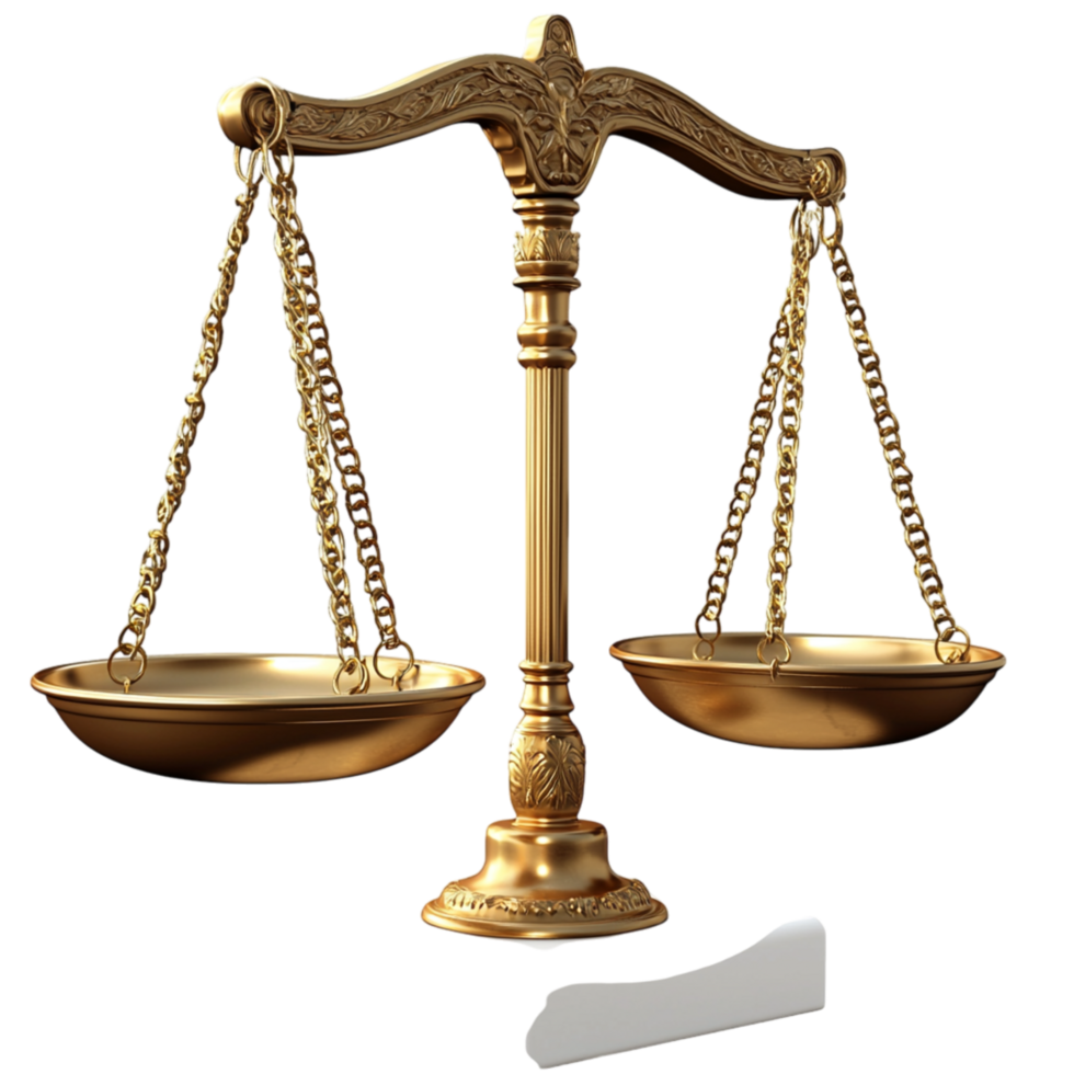 Classic golden balance scale a sturdy base png