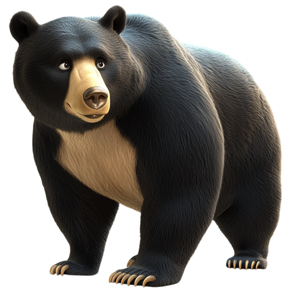 Black bear sting on all fours a curious expression png