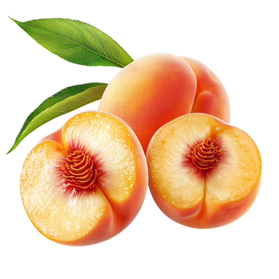 Fresh juicy peaches a soft fuzzy skin a golden hue png