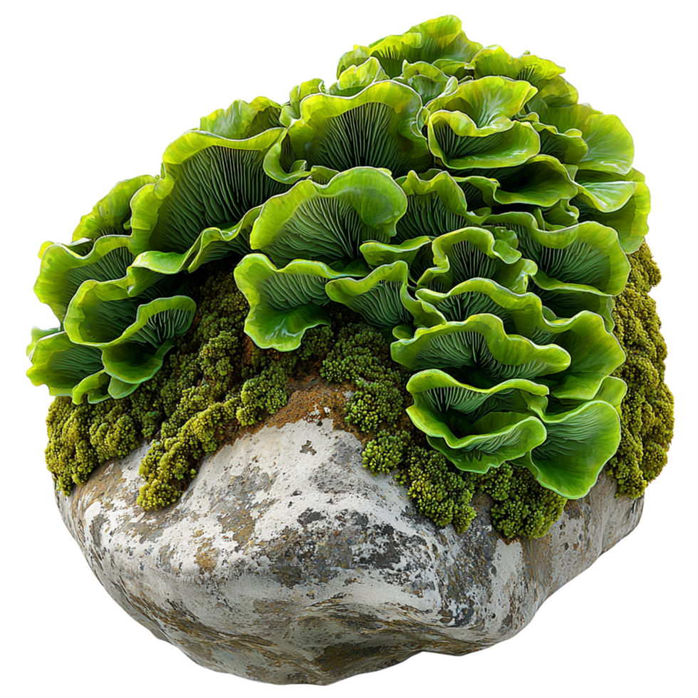 Beautiful green coral formation intricate textures patterns png