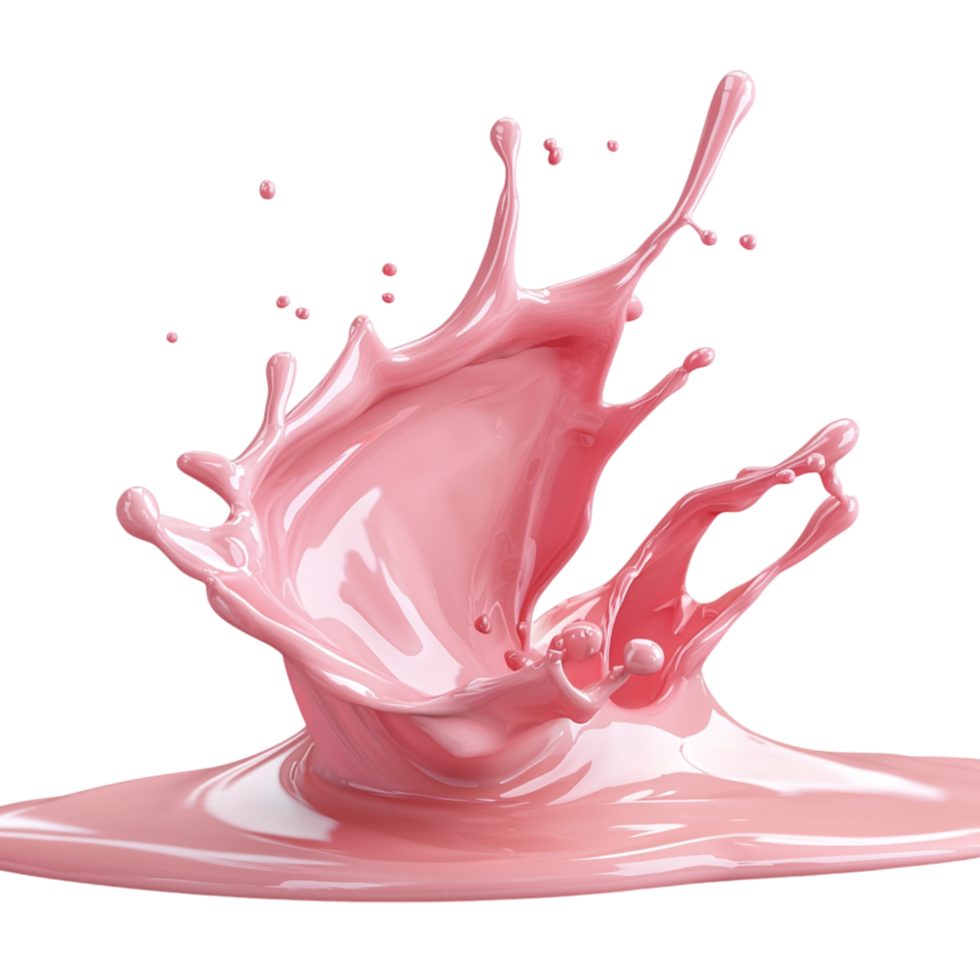 Splashes of pink liquid forming anistic dynamic flowing shape png