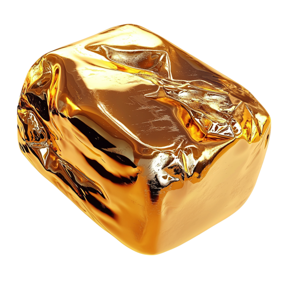 Shiny golden nugget a smooth polished surface rich color png