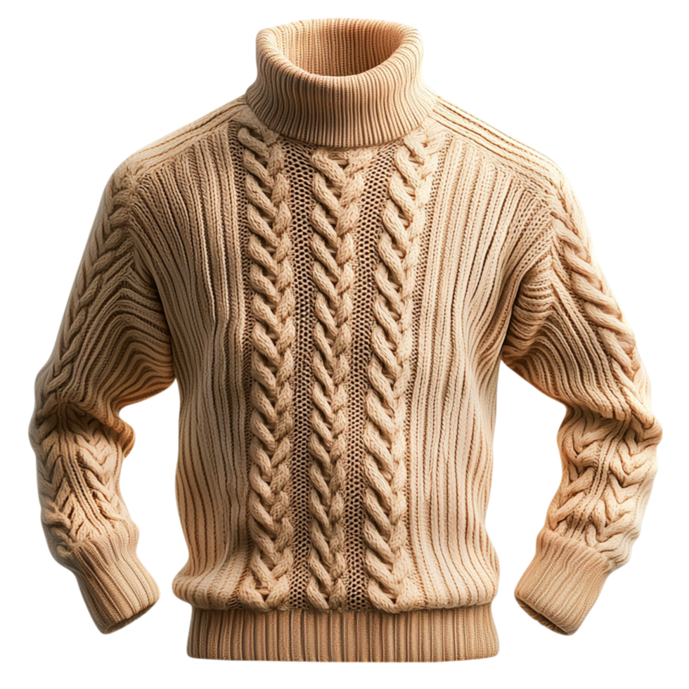 Cozy brown knitted sweater an intricate pattern a warm texture png