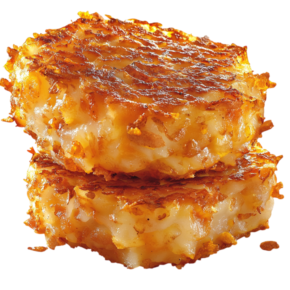 Crispy golden hash browns stacked a crunchy delicious texture png