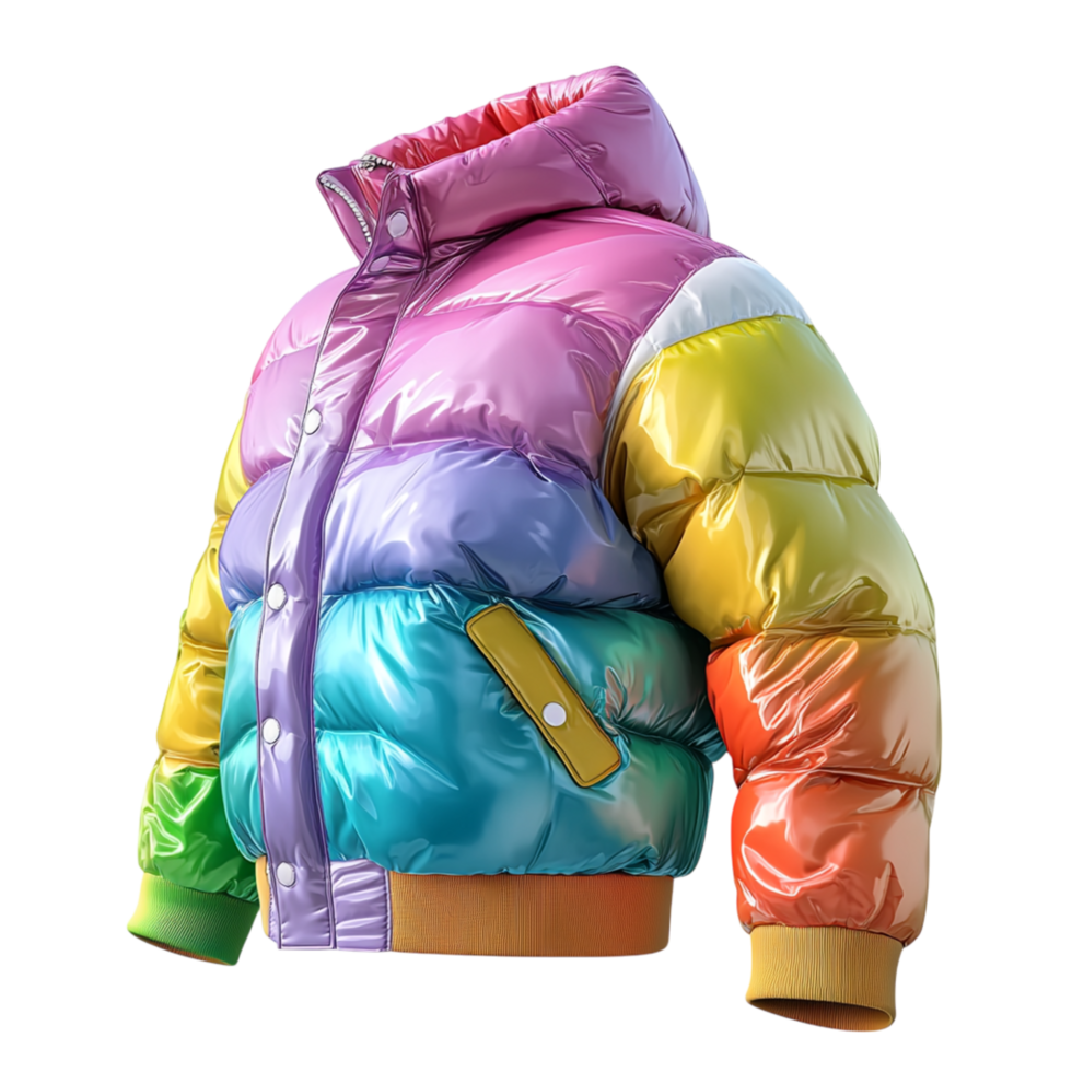à moda multicolorido baiacu Jaqueta uma caloroso na moda gradiente Projeto png