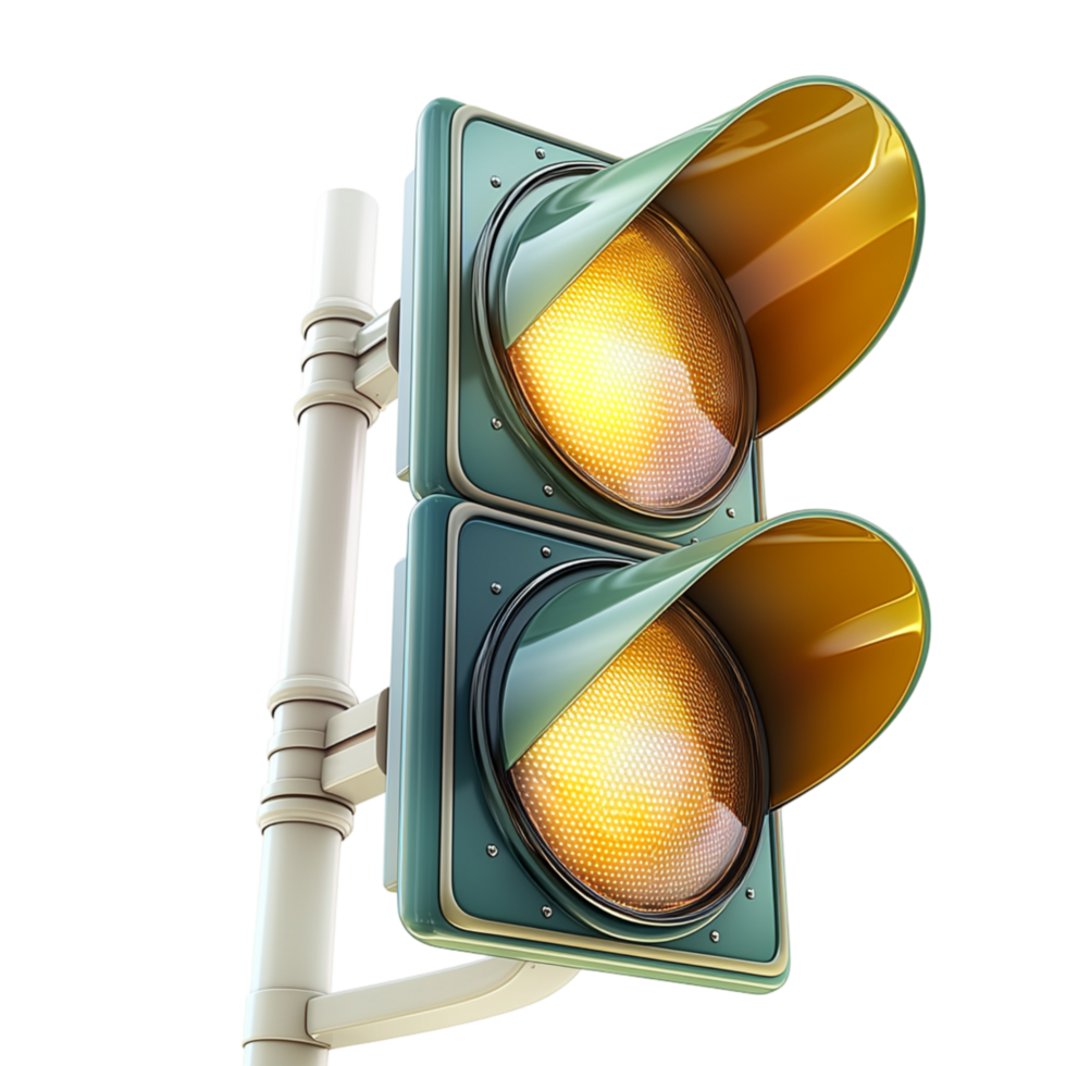 Modern traffic light glowing in red yellow green a sleek design png