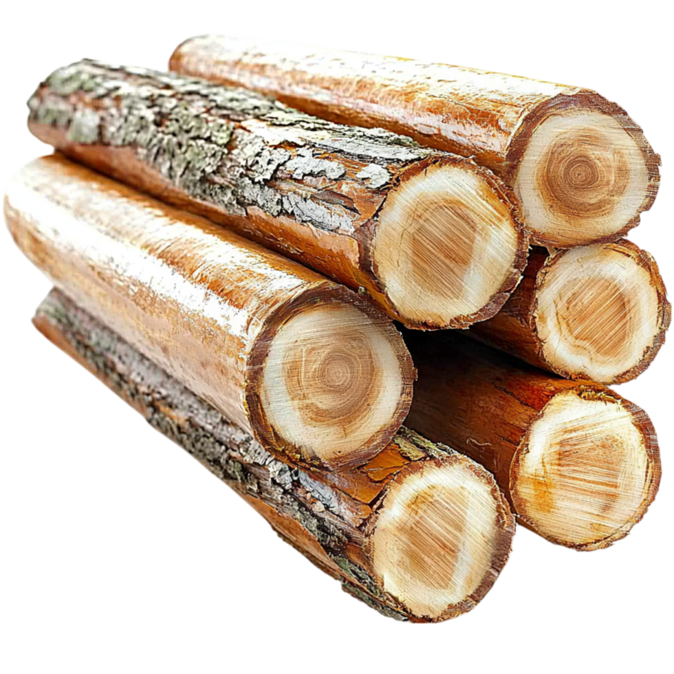 Neatly arranged firewood logs a distinct rustic texture provide essential warmth, cozy ambiance, reliable fuel for crackling fireplaces. png
