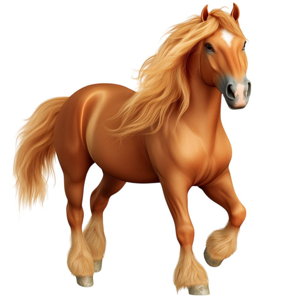 Beautiful brown horse sting tall a strong elegant presence captivates its majestic beauty noble stance. png