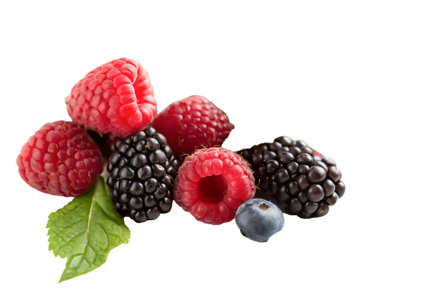 Fresh Raspberries, Blackberries, and Blueberry Cluster Close-Up png