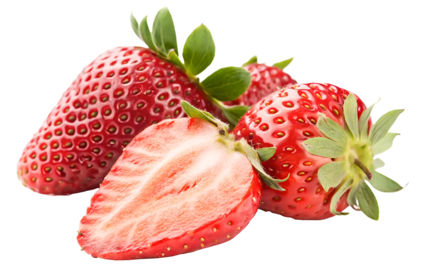 Juicy Red Strawberries Fresh, Ripe, and Sliced Strawberry Image png