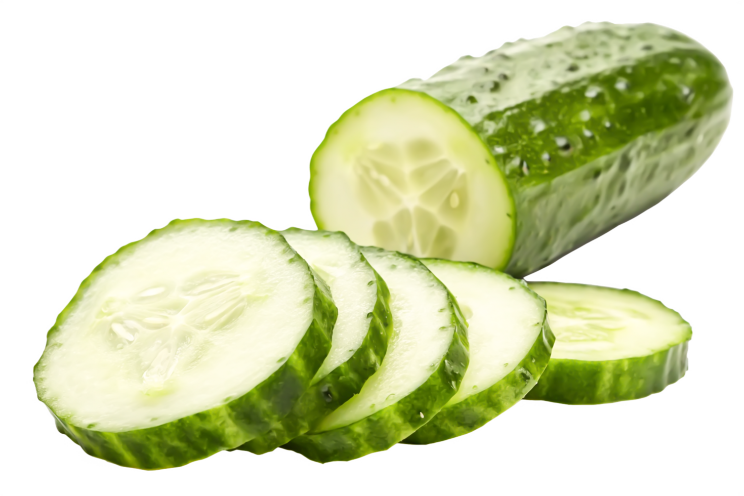 Fresh Cucumber Slices Juicy Green Vegetable, Healthy Food, Close-up Photography png