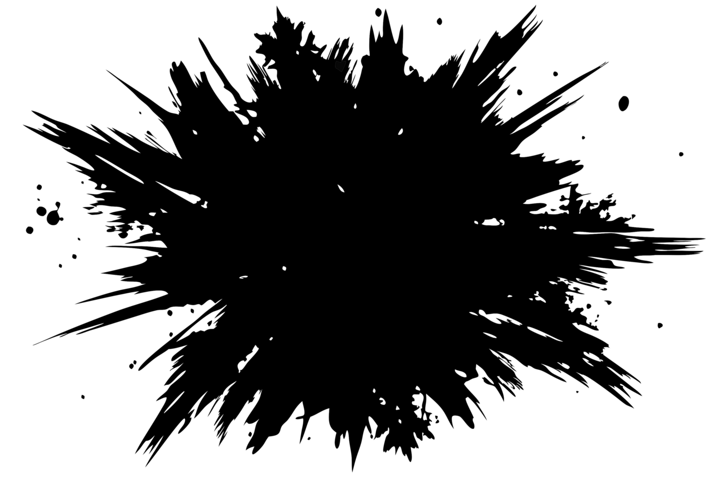 Abstract Black and White Explosion Illustration, Grunge Style Energy Burst png