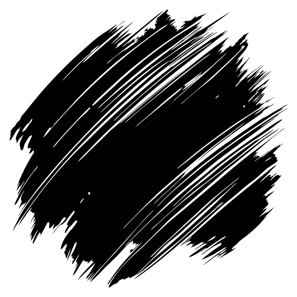 Abstract Black Ink Brush Stroke Design Element for Backgrounds png