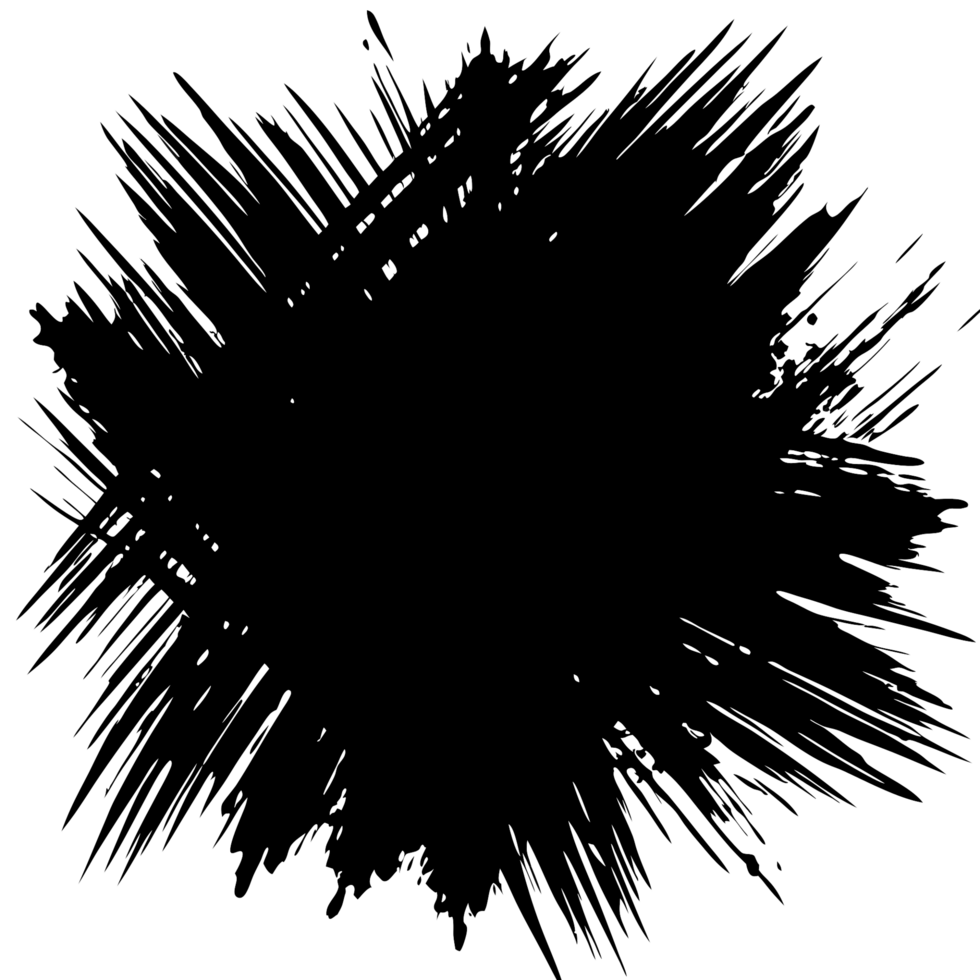 Abstract Black Ink Brush Stroke, Grunge Texture, Splatter Design Element png
