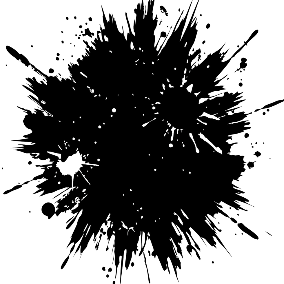 Abstract Black Ink Splash Design Grunge Texture Background for Art Design Projects png
