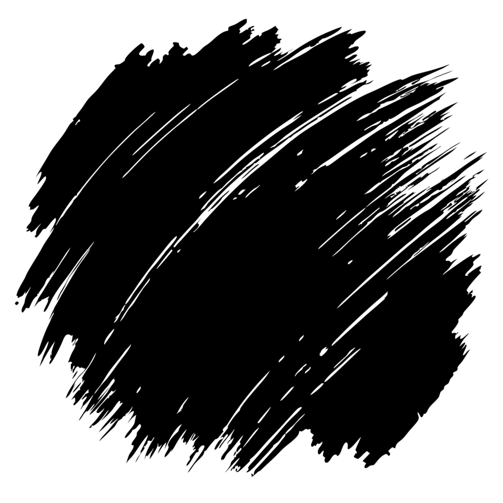 Abstract Black Ink Brush Stroke, Grunge Texture, Hand-Painted Design Element png