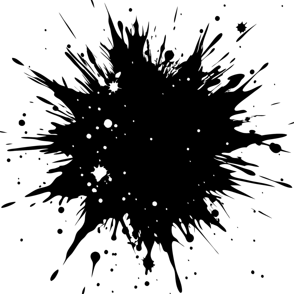 Abstract Black Ink Splatter Background Grunge Texture Design Element png