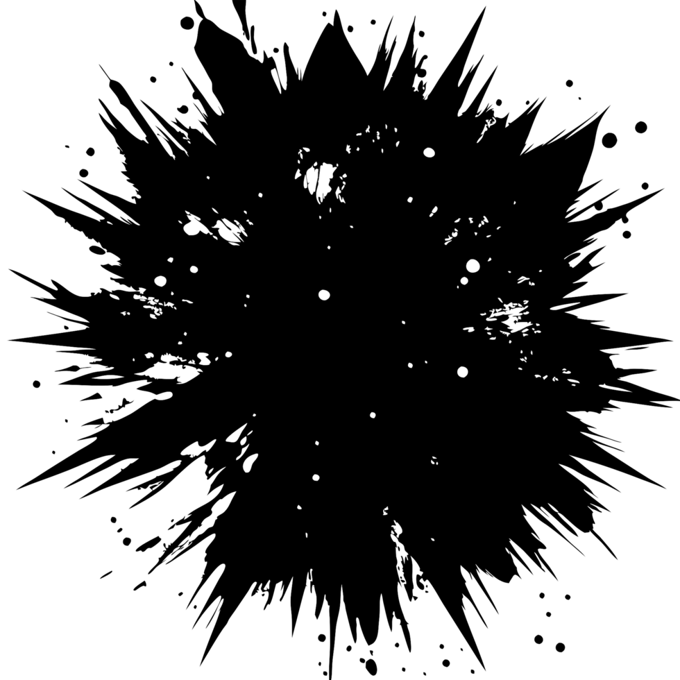 Abstract Black Ink Splashes Grunge Texture Design Element for Backgrounds png
