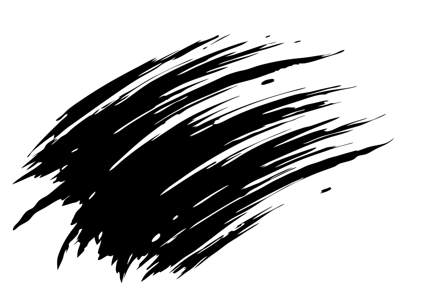 Abstract Hand-Drawn Brush Strokes Design Element Black and White Texture Overlay png