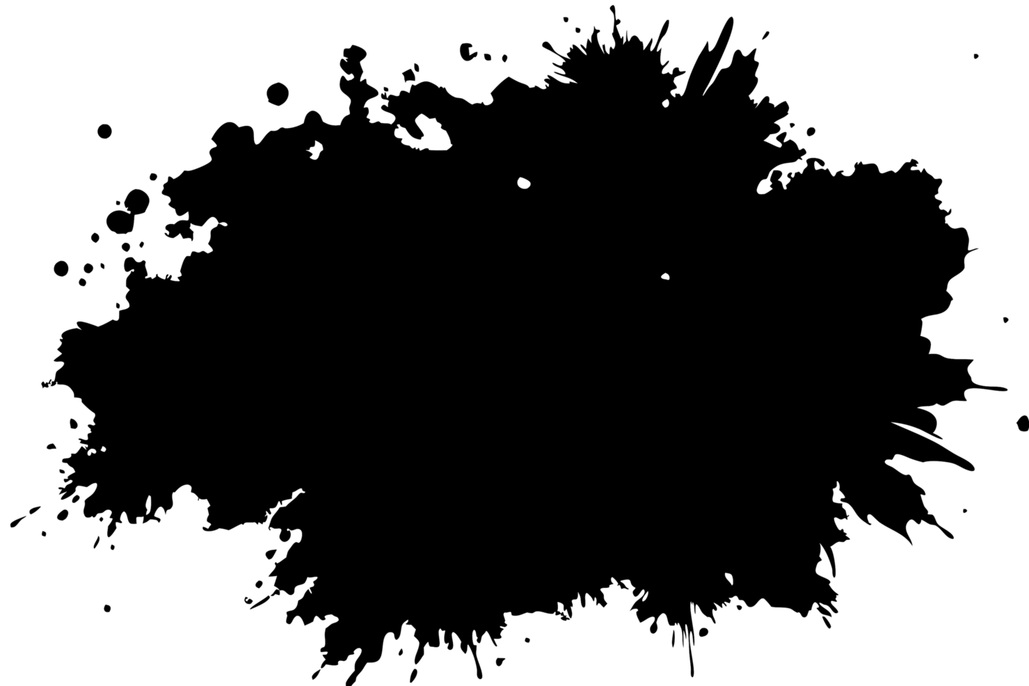 Abstract Ink Blot Frame Black and White Irregular Shape Design Element png