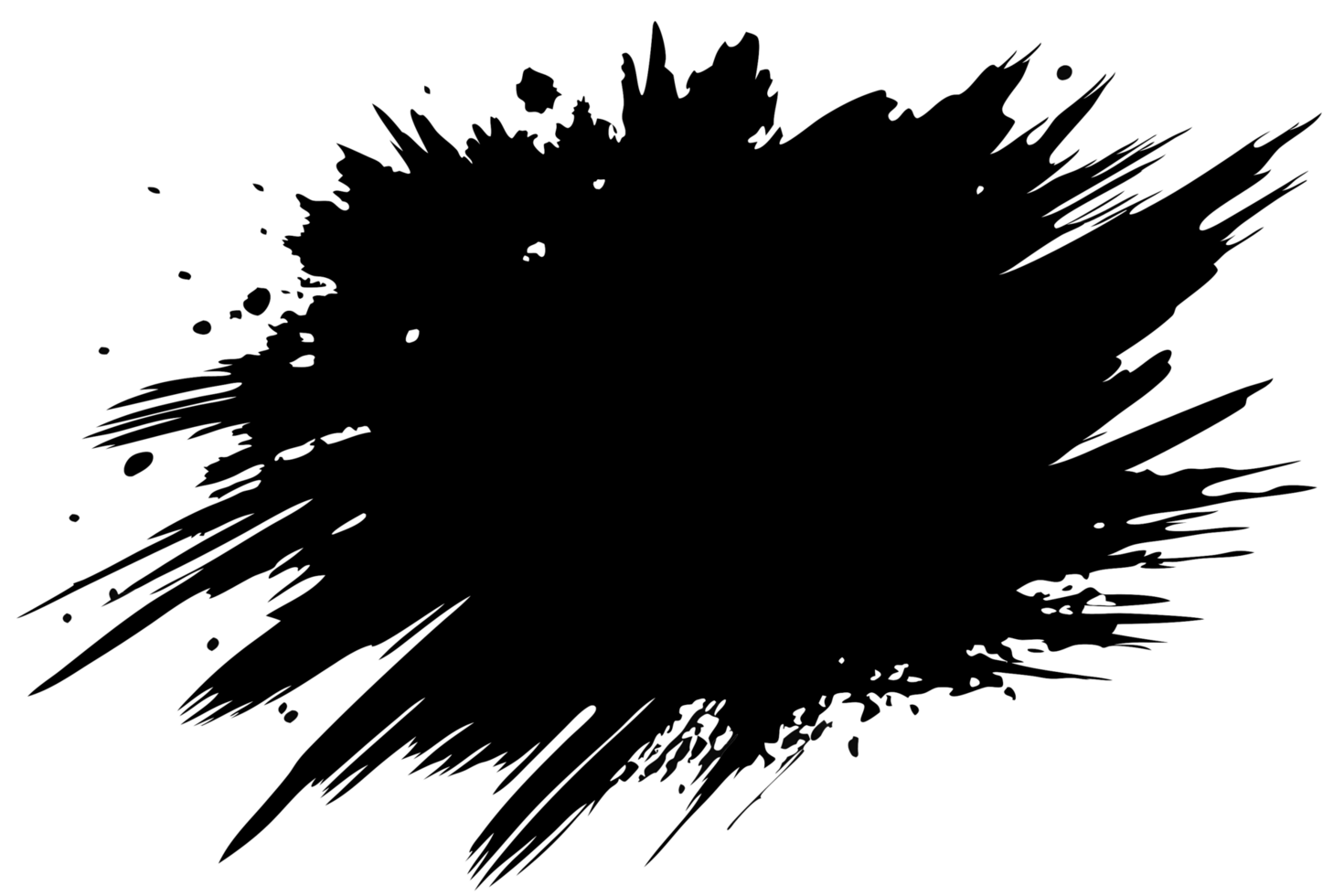Abstract Ink Splatter Burst Black and White Artistic Design Element png