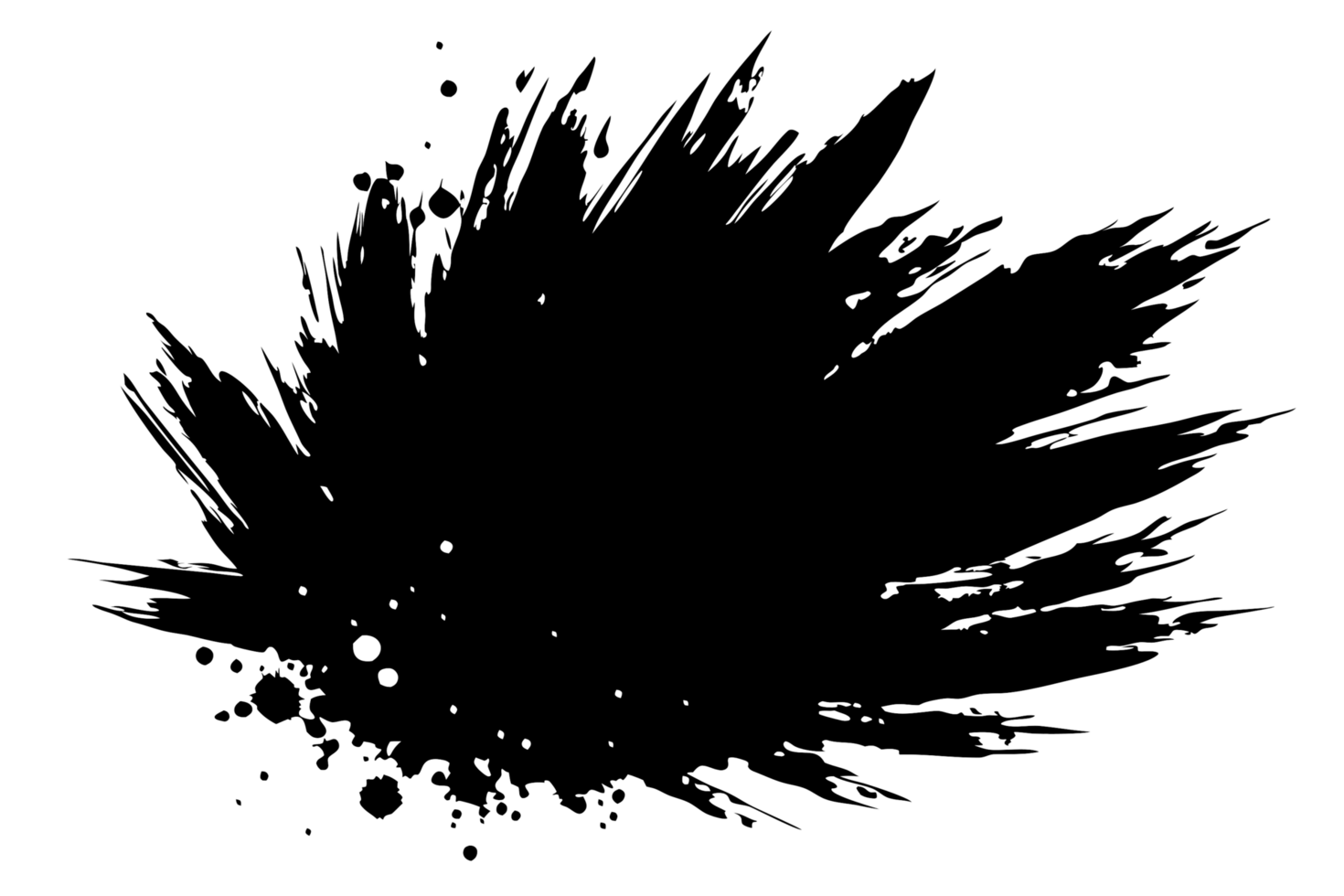 Abstract Ink Splatter Circular Design Black and White Grunge Texture png