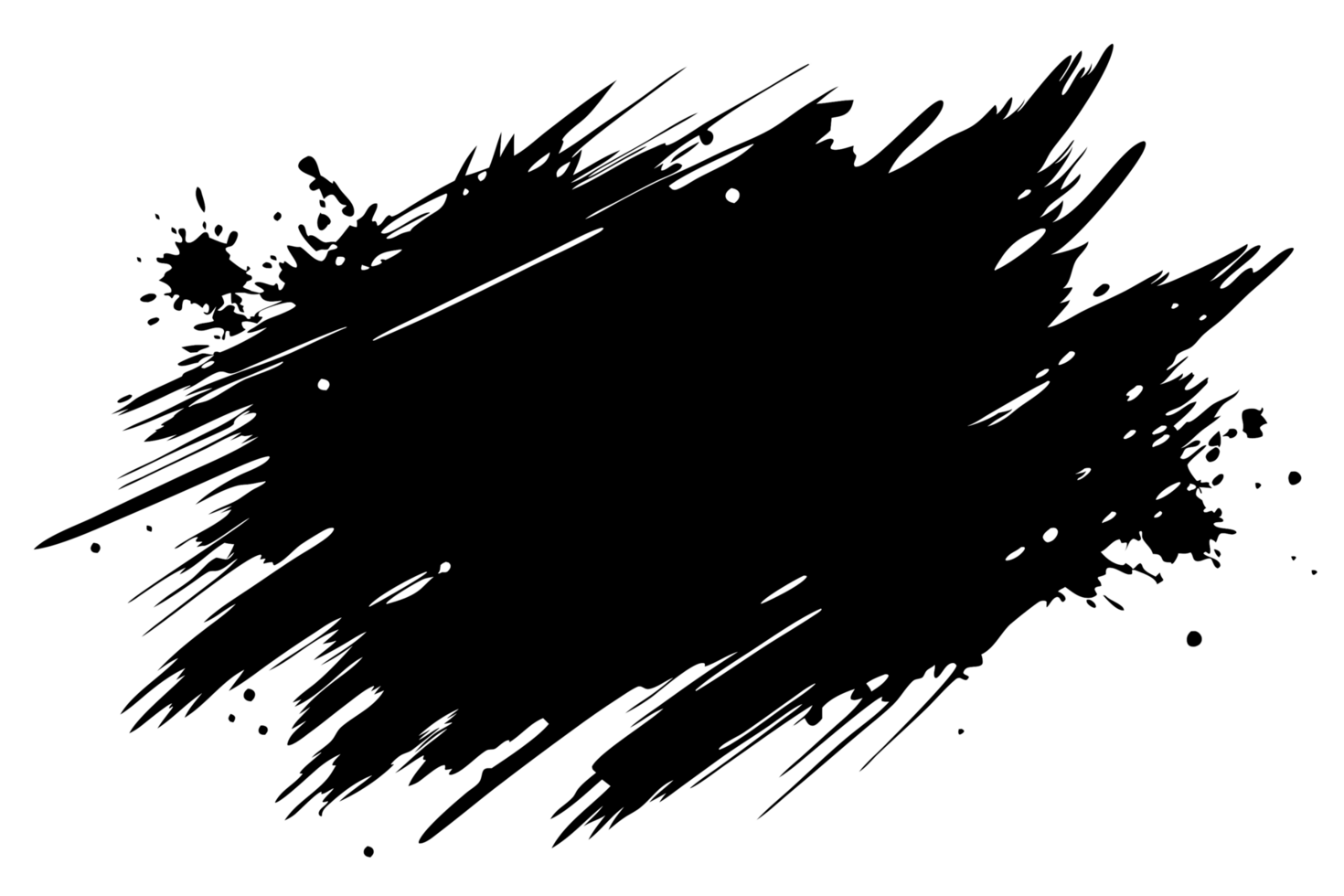 Abstract Ink Splatter Frame Grunge Texture, Black and White Artistic Border png