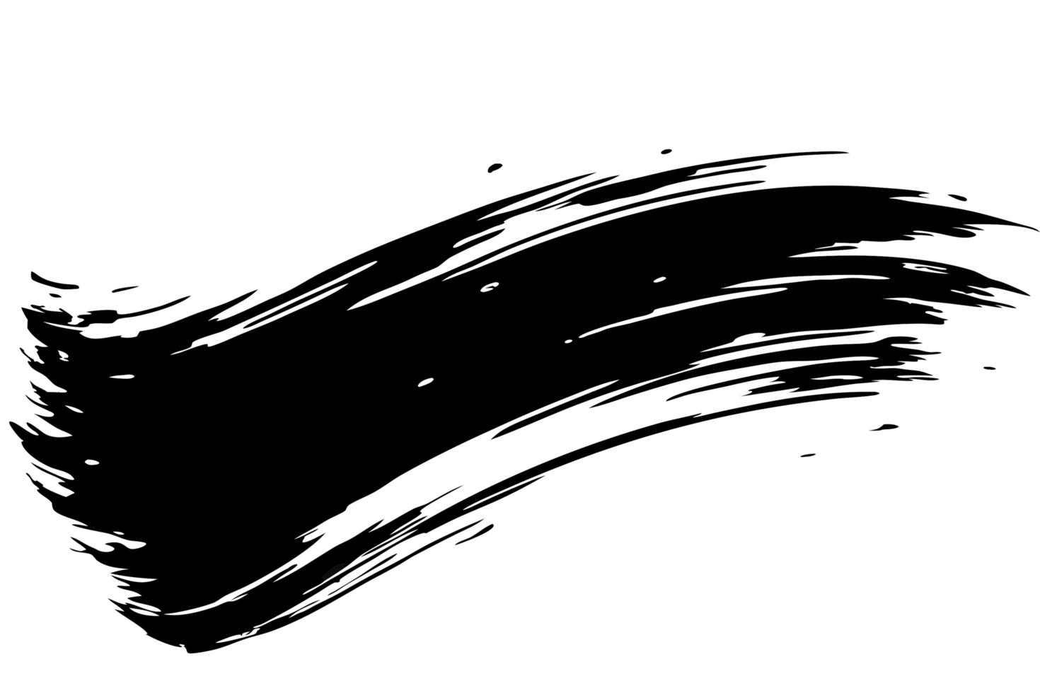 Abstract Swirl Line Art Dynamic White Strokes on Black Background for Design png