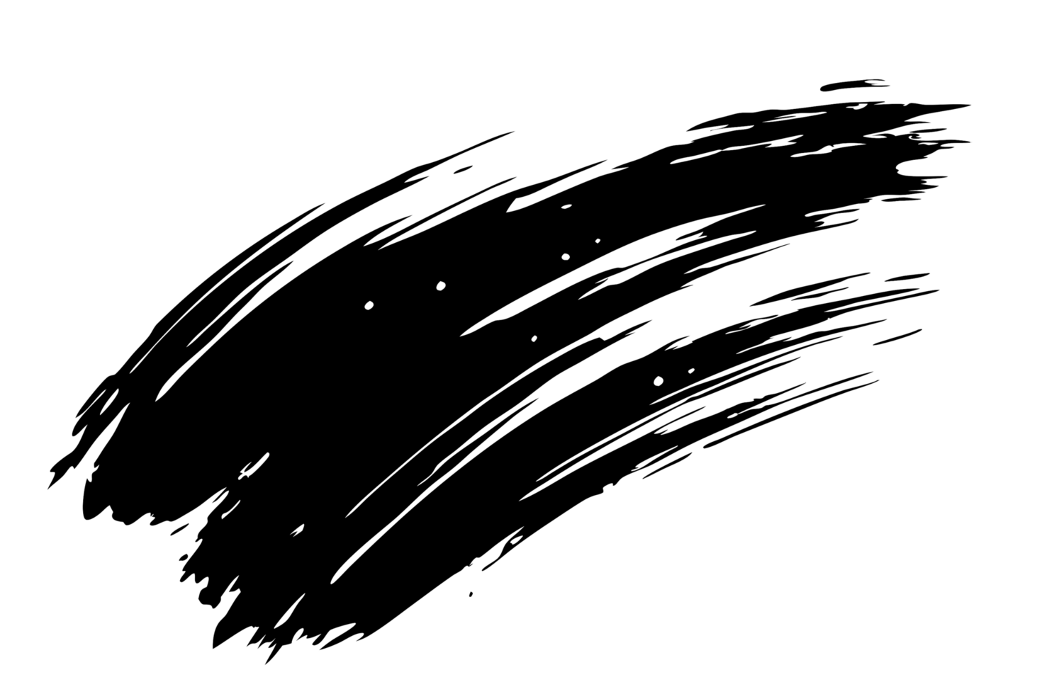 Abstract White Brush Stroke on Black Background Grunge Texture Overlay Design Element png