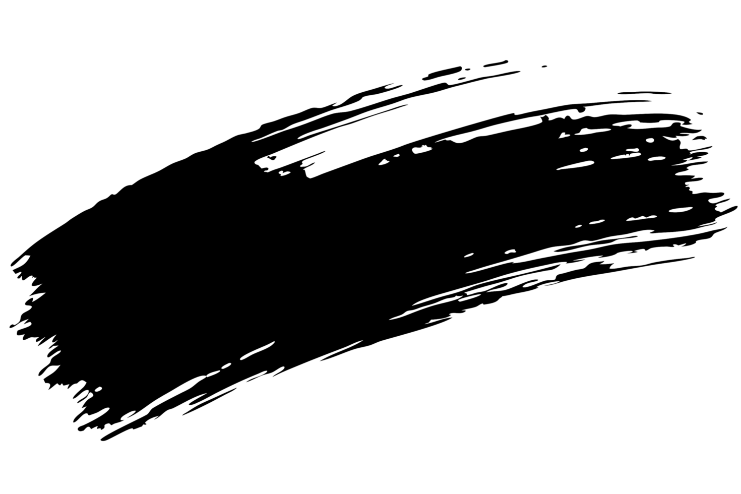 Abstract White Brush Stroke on Black Background Grunge Texture Design Element png
