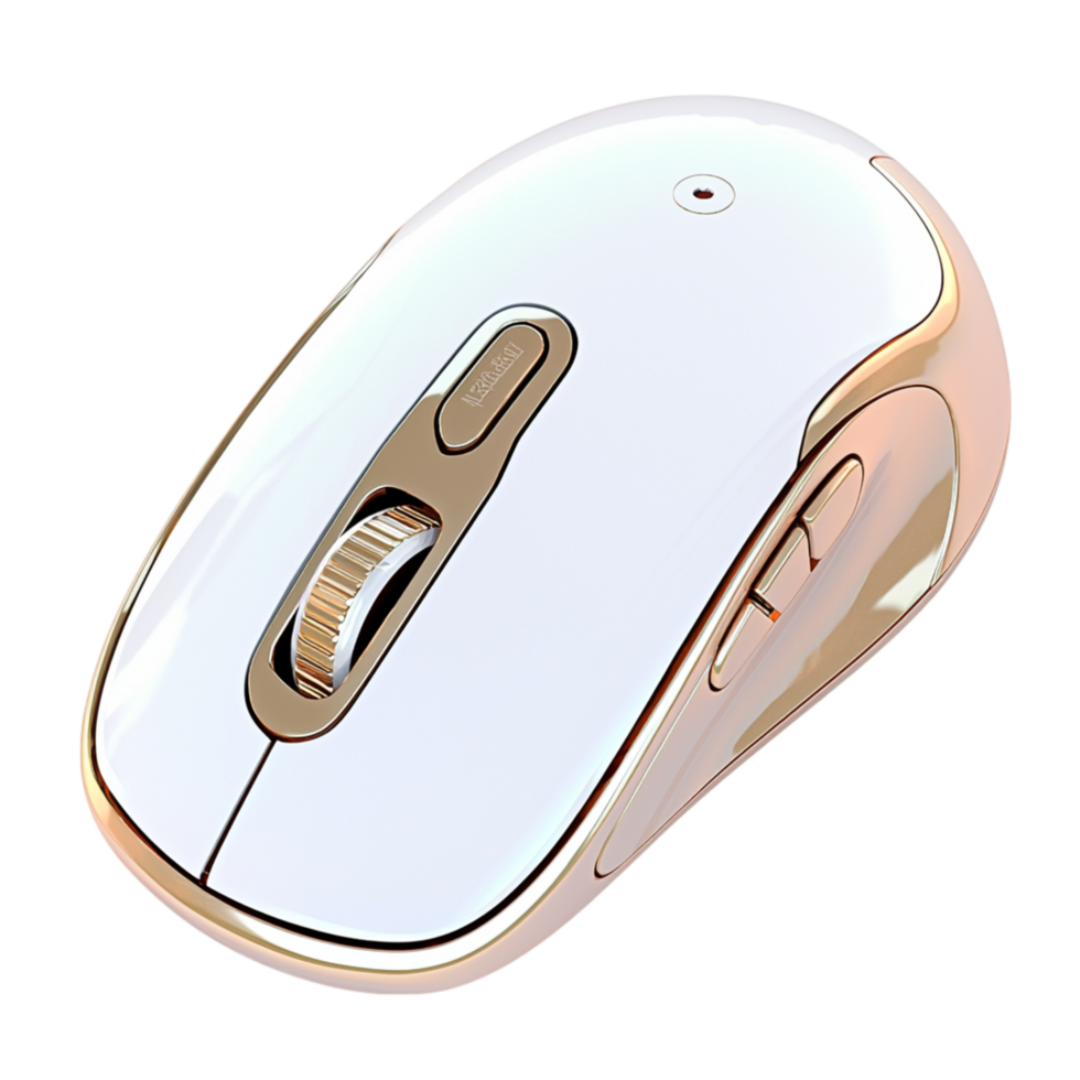 Sleek pink wireless computer mouse featuring a modern ergonomic design, delivering smooth usability stylish appeal for techsavvy users. png