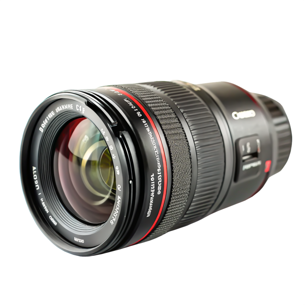 High-Resolution Canon Camera Lens Product Photography Detailed Macro Shot png