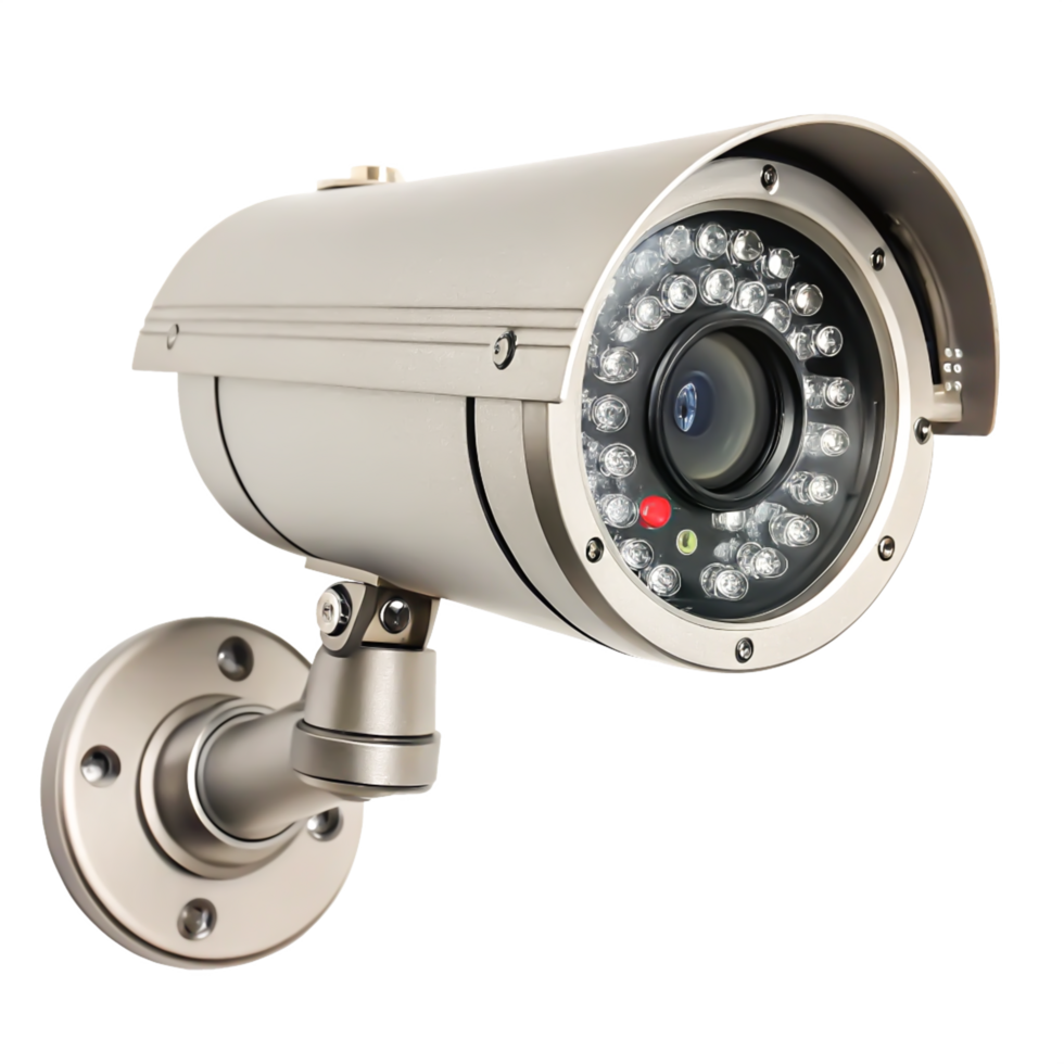 High-Resolution CCTV Security Camera with IR LEDs, Modern Surveillance System png