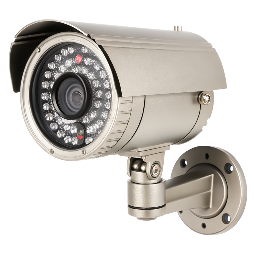 High-Resolution CCTV Security Camera with IR LEDs, Wall Mount, Surveillance System png