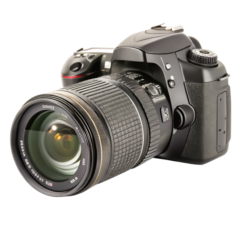 Professional DSLR Camera with Telephoto Lens Stock Photo for Photography Websites png
