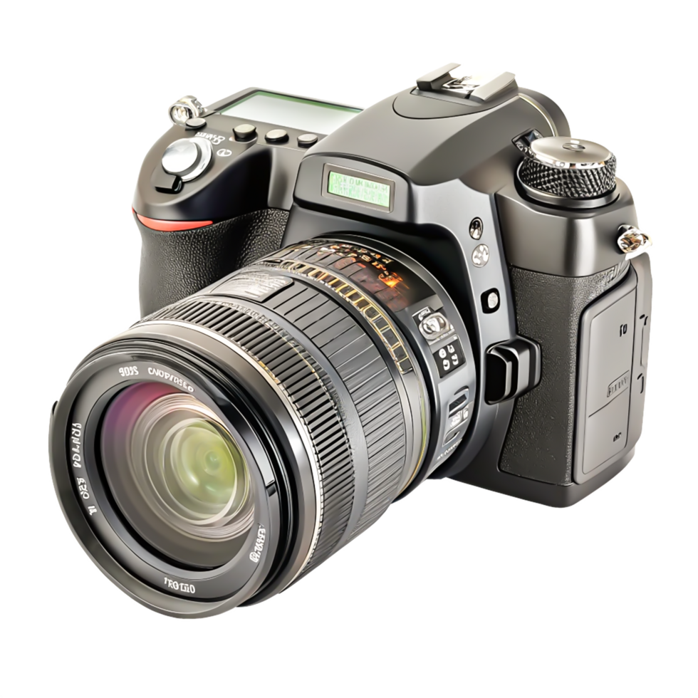 Professional DSLR Camera with Zoom Lens, Photography Equipment, Stock Photo png