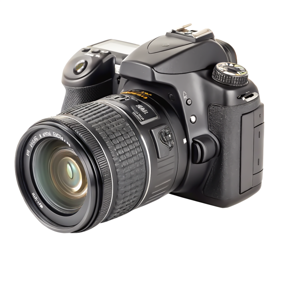 Professional DSLR Camera with Zoom Lens Isolated on png
