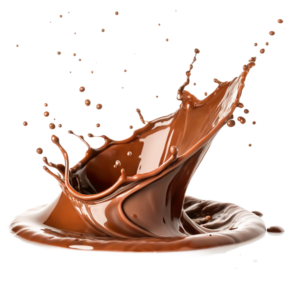 Delicious Chocolate Milk Splash Creamy Brown Liquid Pouring Isolated on White png