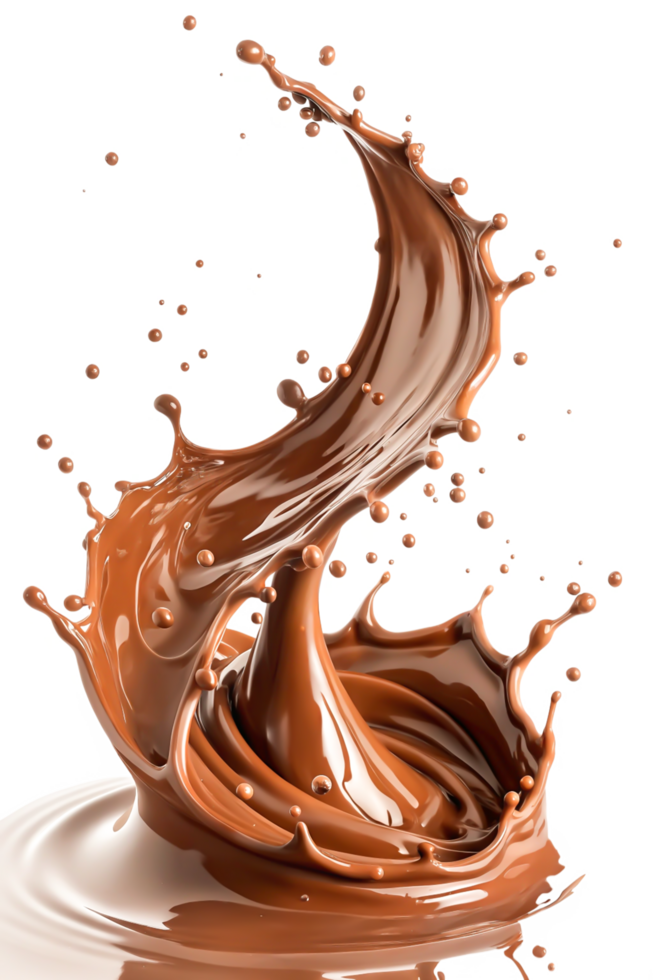 Delicious Chocolate Milk Splash, Creamy Brown Liquid Swirl, Beverage Background png